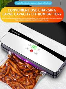 Portable Vacuum Sealer Machine For Home & Outdoor Use, Food Packaging Sealer, Plastic Bag Sealer, Rechargeable Vacuum Sealer For Snacks - Multicolor - View 2