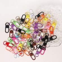 30/50pcs Colorful Zinc Alloy Small Buckle Keychain, DIY Spray Paint Keychain, U-Shaped Spring Clasp Metal Hanging Buckle Jewelry Accessories - Multicolor - View 7
