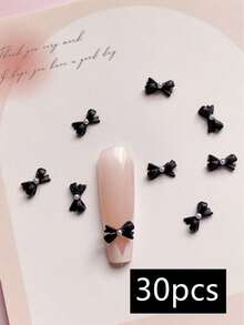 30件套，仿珍珠蝴蝶结美甲装饰，DIY，春夏美甲颜色和款式，日式美甲风格，简约清新美甲配件，美甲用品，美甲饰品，美甲宝石 - 彩色 - 查看 6