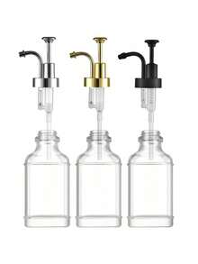 1pc Square Glass Syrup Bottle With Label, Suitable For Bar And Home Use, Durable Transparent Bottle Body, Can Be Used To Store Milk, Tea, Syrup, Etc., Capacity 500ml/16.9oz, Kitchen Utensil, Bar Supplies - Multicolor - View 8