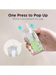 1 Piece Refillable Dispenser Box, Pop-Up Portable Travel Floss Container, With 10 Pieces Of Dental Floss - 綠色 - 查看 9