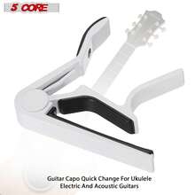 5CORE Capo Acoustic Electric Guitar 6 String Quick And Easy Adjustment Classic Clip - Banjo Mandolin Or Ukulele Capotraste Para Guitarra - CAPO WH 1Pc - White - View 5