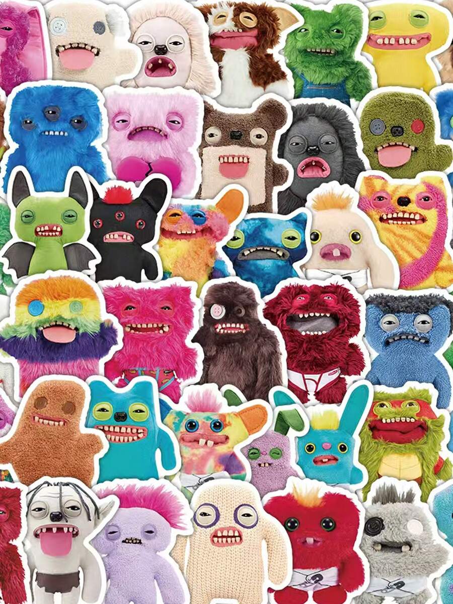 50PCS Fun Cartoon Monster Graffiti Stickers - Abstract Fun Style, Waterproof And Reusable, Suitable For Motorcycle Helmets, Cars, Gift Boxes, Envelopes, Graffiti Stickers, Guitars, Laptops, Luggage, DIY Crafts, Helmet Stickers, Player Stickers, Sticker Notebooks, Games, Journal Stickers, Stickers For Bicycles, Player Birthday Parties, Player Parties, Office Decorations - Little Monster - View 1