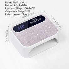 UV LED美甲灯，专业美甲烘干灯，快速固化灯，钻石自动感应器，4档定时设置，凝胶指甲油烘干灯，适用于美甲沙龙和家庭使用 - 白色 - 查看 10