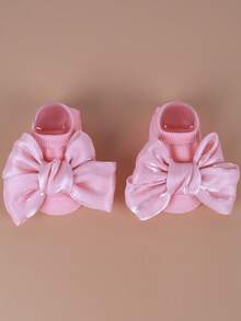 1 Set Baby Socks & Headband With Bow, Sweet Newborn Infant Socks - Pink - View 6