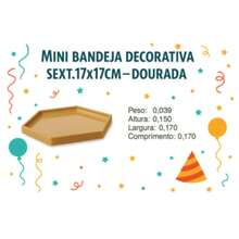 Kit Decoração de Mesa Natal com Escadinha 3 Andares e 2 Bandejas Hexagonais Vermelha e Verde - Multicolorido - Visão 5
