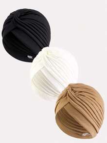1 pieza Pañuelo para la cabeza de mujer, Estilo Turbante (Color Aleatorio) Gorro para Dormir - Multicolor - Ver 2