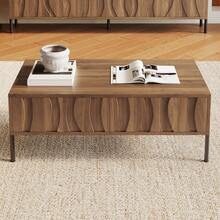 Modern Retro-Style Coffee Table, Living Room Furniture. Dimensions: 105 Cm (Length) X 55 Cm (Width) X 41 Cm (Height). - Camel - View 1