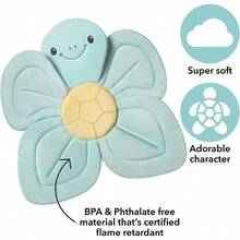 Nuby Turtle - Cojín de baño para tina o fregadero tela suave y fácil de secar 0 a 6 meses color turquesa - AzulPatchwork - Ver 2