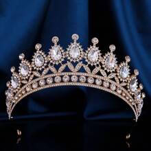 Baroque Crystal Bridal Crown Headpiece, Classic Luxury Alloy Wedding Crown, Crystal Gown Princess Tiara Accessory, Suitable For Women's Wedding, Birthday Party And Other Important Occasions Valentine's Day Accessories - Crown - View 22