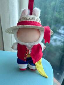 Clothes For Labubu 17cm The Monster Doll's Outfit Accessories Clothing Red Vest Outfit The Same As Anime Character Dolls Dress Up Accessory