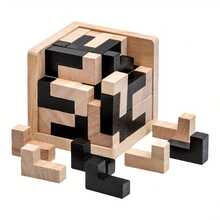 3D Wooden Puzzle Cube, Logical Thinking Puzzle Game, Educational Toy For Adults - Multicolor - View 9