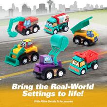 10件套迷你工程车玩具套装，小型飞机玩具车，适合作为男孩女孩的生日礼物和节日礼物、课堂奖励、派对礼物（颜色、款式和图案随机搭配） - 彩色 - 查看 3