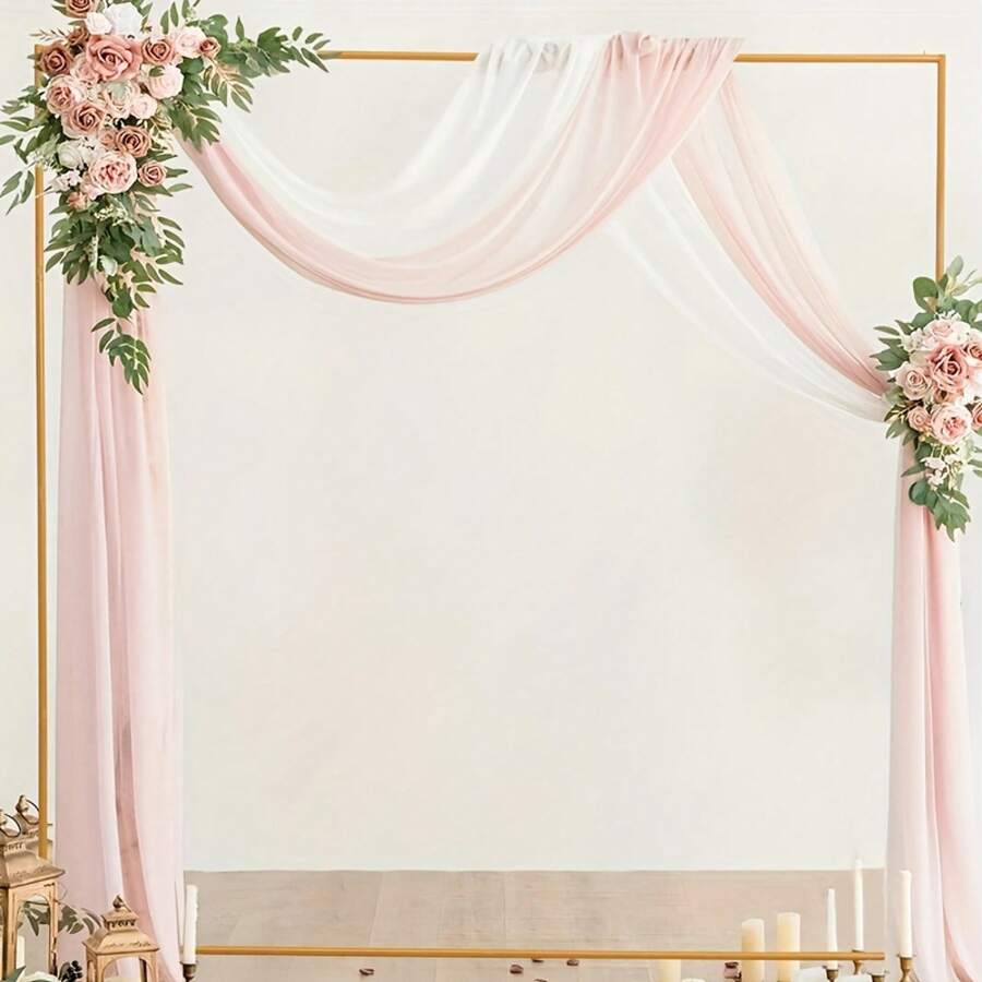 Wedding Arch Backdrop Stand Square 6.6FTx6.6FT Gold Metal Balloon Arch Stand Garden Arbor Backdrop Frame For Wedding Birthday Party BabyShower Photo Booth Background Decoration - Cấp thấp - Xem 1