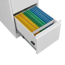 Techigher 3 Drawer File Cabinet, Vertical File Cabinet With Lock, Metal Filing Cabinets Storage Cabinet For A4/Letter/Legal Size Files - White, 3 Draws - View 5