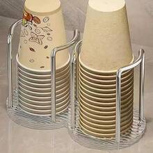 1pc Acrylic Disposable Cup Holder - Single Or Double Cup Rack, Ideal For Household, Cafe, Office, And Hotel - Clear - View 3