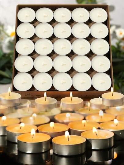 300 piezas de velas de té blancas sin perfume, velas decorativas pequeñas, minivelas adecuadas para decoración de cumpleaños, Navidad, fiesta de boda