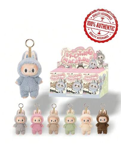 Pop Mart The Monsters 1.0 Tasty Macarons Series- Vinyl Plush Pendant Blind Box, Macaron-Inspired Design, Musical/Wedding Season Festival Gift, Soft Collectible Box, 100% Authentic (Single Blind Box)