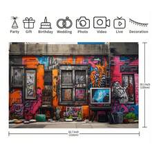 Un fondo de pared para la decoración de una fiesta familiar, adecuado para fiestas de cumpleaños, fiestas de vacaciones y reuniones familiares. - Multicolor - Ver 1