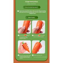 可爱卡通胡萝卜造型录音笔，蔬菜造型多功能录音笔圆珠笔，小巧便携学生文具创意礼物，胡萝卜卡通造型新奇录音笔，二合一创意文具录音笔和圆珠笔，生日/圣诞节/复活节/新年礼物 - 彩色 - 查看 9