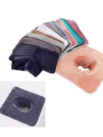 1pc 35*35cm Beauty SPA Massage Table Planking Face Towel With Hole Bed Bandana Cosmetic Towels Warmer For Spa