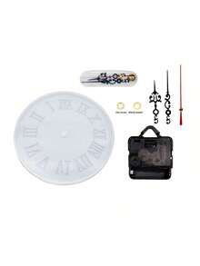 Premium Round Silicone Resin Clock Mold - 1PC Zodiac/Roman Numerals/Numbers/Cutout Design - DIY Epoxy Clock Making Kit For Wall Decor - Non-Stick & Bubble Free Home Decoration Craft Mold - White - View 21