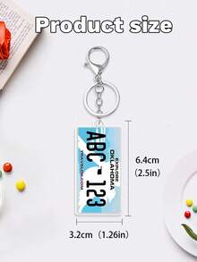 Customized Personalized USA State License Plate Replica Keyring Keychain,Customize Text,72 Styles,Personalized Acrylic Keychain USA State License Plate Replica Keyring Custom Car Accessory 50 States - Multicolor - View 8