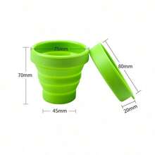1pc 170ml Mini Silicone Folding Bottle Adult Portable Reusable Plastic Cups Outdoor Travel Gym Water Bottle Motivational Drinking Bottle - (杯身+杯蓋) - 查看 6