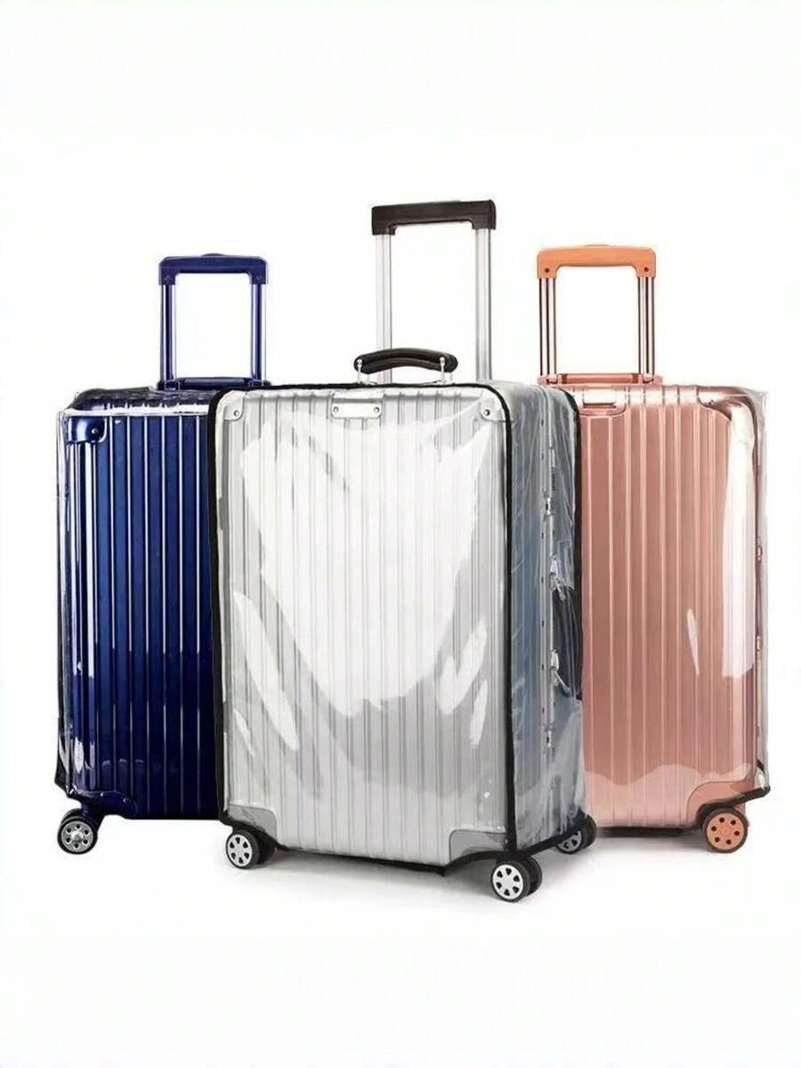 1 pieza Funda transparente de PVC para equipaje (18-30 pulgadas), Funda protectora de equipaje, Protector de maleta, Accesorio esencial de viaje, Adecuado para viajes de vacaciones. - transparente - Ver 1