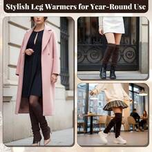 Leg Warmers Women Fashion Knit Warm Leg Warmers Winter Knitted Warmer 80s Ribbed Knitted Long Socks Party Sports Party Sports Soft Fashion Knit Calf Accessories - ban đầu - Xem 5