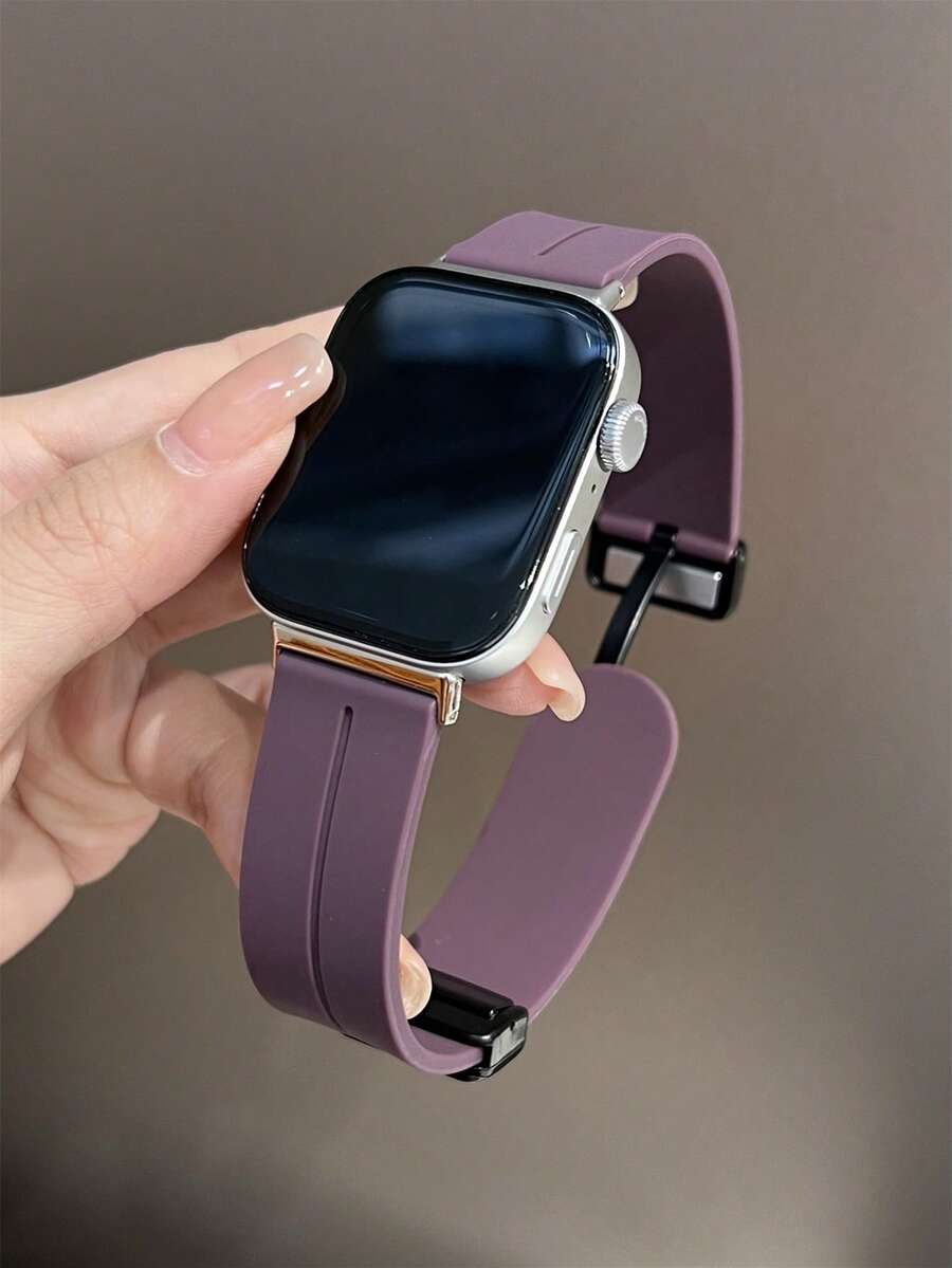 1pc Men's Women's Sports Breathable Silicone Magnetic Watch Band, Compatible With Huawei Smart Watch/Band Fit 1/Fit 2/Fit 3/Fit 4/4Pro/Fit 5 Wristband