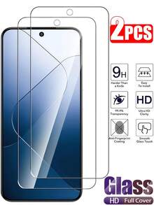 2Pcs HD Tempered Glass Film Phone Screen Protector Compatible With Xiaomi Poco M6 X6 Redmi Note 13 14 Pro 4g 5g 14C 15C 15t 14t 9H Explosion-Proof Scratch Resistant Smooth Oil Reservoir Protective Film - White - View 29