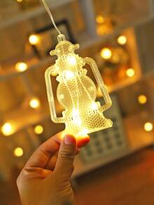 1 pieza Cortina de 2m72 con 72 luces LED en forma de estrella, luces de hadas con forma de botella de queroseno con pilas AA, luces intermitentes, adecuado para decoración de bodas, fiestas de cumpleaños, decoración navideña, decoración de jardín, pasillos y aleros de árboles - Botella de queroseno + estrellas - Ver 4
