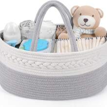 Giỏ đựng tã em bé bằng dây cotton, giỏ đựng tã di động, thích hợp cho bàn thay tã, sắp xếp phòng trẻ sơ sinh, quà tặng cho bé sơ sinh, đồ dùng cần thiết cho bé. - Nhiều màu - Xem 12