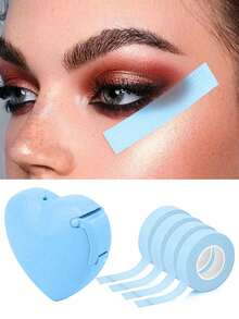 3 Rolls/2 Rolls/1 Roll Eyeshadow Tapes With Cutter, Eyeshadow & Eyeliner Stencil Tools, Eyemakeup Finishing Stickers, Eyemakeup Protective Tapes, Professional Eyelash Tapes, Adhesive Fabric Eyelash Tapes, Breathable Micro-Porous Fabric Eyelash Extension Tapes, Eyelash Lifting Tapes, And Breathable Low-Allergy Eyelash Isolation Eye Patches. - Blue - View 7