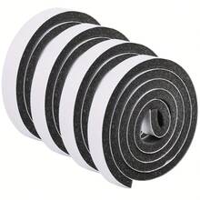 YITAPE 4 Rolls Self-Adhesive Door Sealing Foam Strips, 0.59 Inch Wide, 6.56 Ft Long, Noise Reducing, Windproof, Flame Retardant, Suitable For Sealing Glass Door Gaps, Sound Insulation PU Foam Sealing Strips For Sliding Windows, Plastic Material, Top Groove Foam Soundproof Strips, Sponge Door Window Sealing Strips, Aluminum Alloy Window Weatherstrip, PVC Window Strips And Impact Guards. - Multicolor - View 3