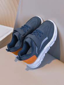 1 Pair Fashion Hook And Loop Sports Shoes For Boys And Girls, Soft And Non-Slip Suitable For Toddler Walking Shoes, Outdoor Casual Shoes, Sneakers, Student Shoes, Spring/Autumn - Blue - View 2