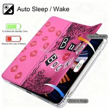 A Lip Prints And Burn Book-Patterned IPad Case And  Tablet Case | Flip Cover Doubles As A Stand | Features A Pen Slot | Compatible With IPad Pro M4/IPad Pro 6th/IPad Pro 5th/IPad Pro 4th/IPad Pro 3rd/IPad Pro 2nd/IPad 11th/IPad 10th/IPad 9th/IPad 8th/IPad 7th/IPad Air 7th/IPad Air 6th/IPad Air 5th/IPad Air 4th/IPad Air 72rd - Nhiều màu - Xem 1