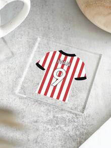 1-Piece Personalized Football Jersey Coaster, World Cup Football Gift, Dad's Coaster, Children's Coaster, Father's Day Gift, Grandparents' Gift, Sports Gift, World Cup Fan Gift. - Multicolor - View 4