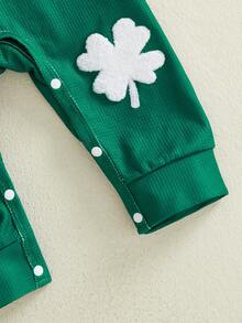 My First St Patricks Day Baby Boy Outfit Set Romper Overalls 2Pcs Spring Holiday Wear 0-18M - 綠色 - 查看 8
