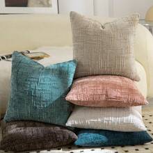 1pc Solid Color Soft Chenille Decorative Lumbar Pillow Cover, Plush Comfortable Luxury Pillow Sham Suitable For Sofa, Bedroom Decor - Camel - View 9
