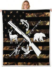 Camouflage Pattern Blanket, Soft Lightweight Throw Blanket, Air-Conditioned Room Blanket, Warm Nap Blanket For Home Office Travel Camping Same Day Cooling Print Flannel Flower Soft Comfortable Warm Napping Throw Dino Blanket,Men Gift,Boyfriend Gift Christmas,Blanket Gifts - Multicolor - View 27