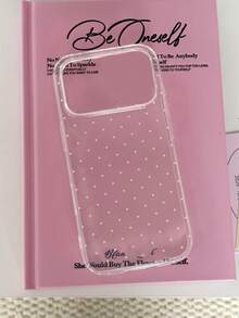 闪亮星空透明手机壳，兼容 17 Pro Max/16/15/14/13/12 Pro Max/11，可爱梦幻闪亮防震保护套，韩版风格礼物 - 小白波點 - 查看 6