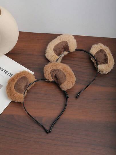 1 Stück süßer Plüsch Teddybär Ohren Haarband, minimalistisch & niedlich als tägliches Haarband, geeignet zum Waschen, Schminken, Hautpflege, für Outdoor-Aktivitäten, multifunktionales Haaraccessoire für Frauen