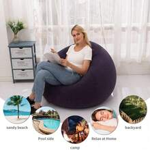 1 chiếc ghế lười bơm hơi, ghế cắm trại bơm hơi, ghế sofa bơm hơi thoải mái, ghế bơm hơi gấp gọn di động, thích hợp cho phòng khách, phòng ngủ, phòng đọc sách. - Nhiều màu - Xem 2