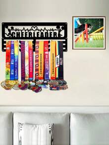 1pc Cheerleader Medal Display Rack, Metal Wall Decor Storage Rack, Athlete Gift