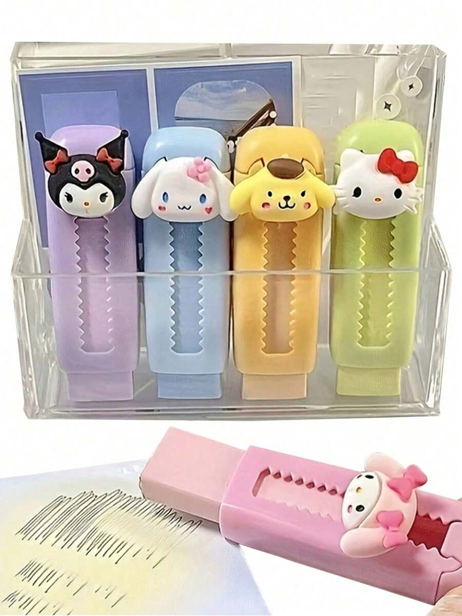 Sanrio 1Pc Hello Kitty Kuromi Cinnamoroll Retractable Eraser Clean For Students And Office Use Back To School School Supplies(Some Parts May Be Random) - View 1