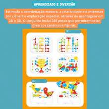 Montessori Educational Building Block Set, 283 Pieces - Blue - View 5