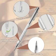 Diamond Glass Cutter Pen 6/12PCS Strong Magnetic Scribing Pen Replaceable Tip For Tile Glass Metal Marking Tungsten Steel Scriber - Silver - View 7
