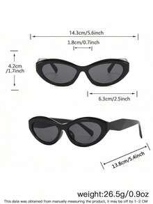 1副女士复古猫眼框时尚眼镜，深色镜片有效阻挡阳光，适合户外骑行或徒步旅行使用。 - 彩色 - 查看 11